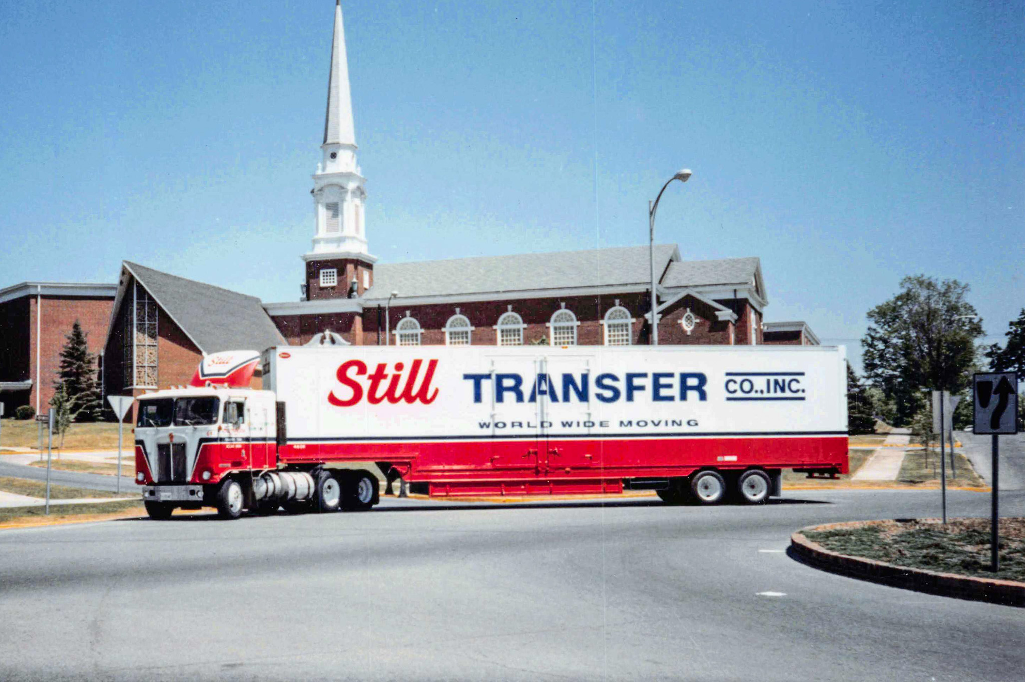 Still Transfer truck at Church Circle in 1979